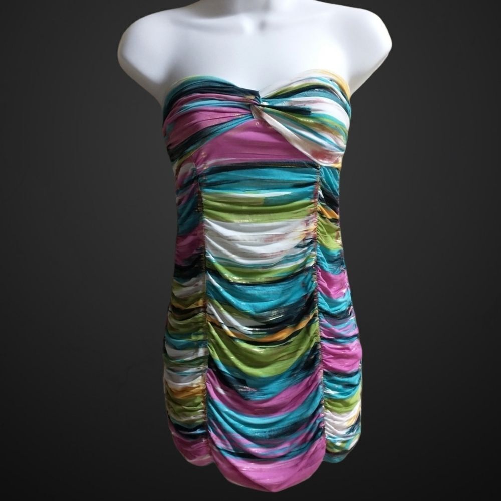 Body Central Multicolored Ruched Bodycon M…